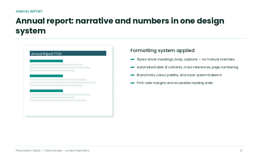 Annual report design corporate professional layout